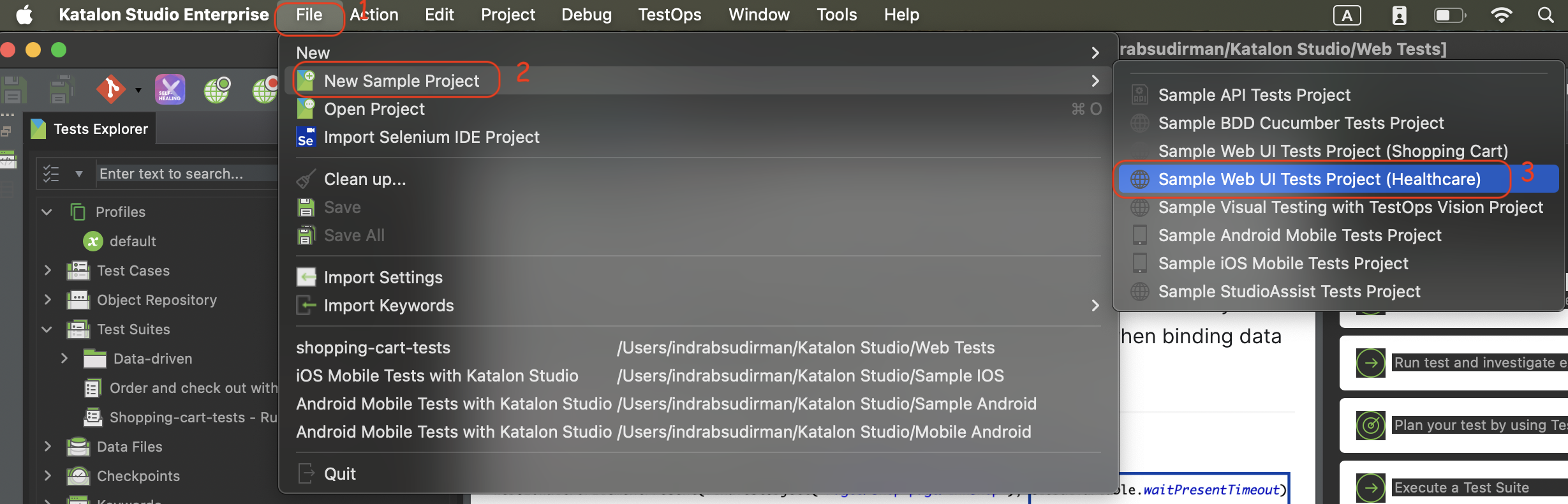 get started web testing