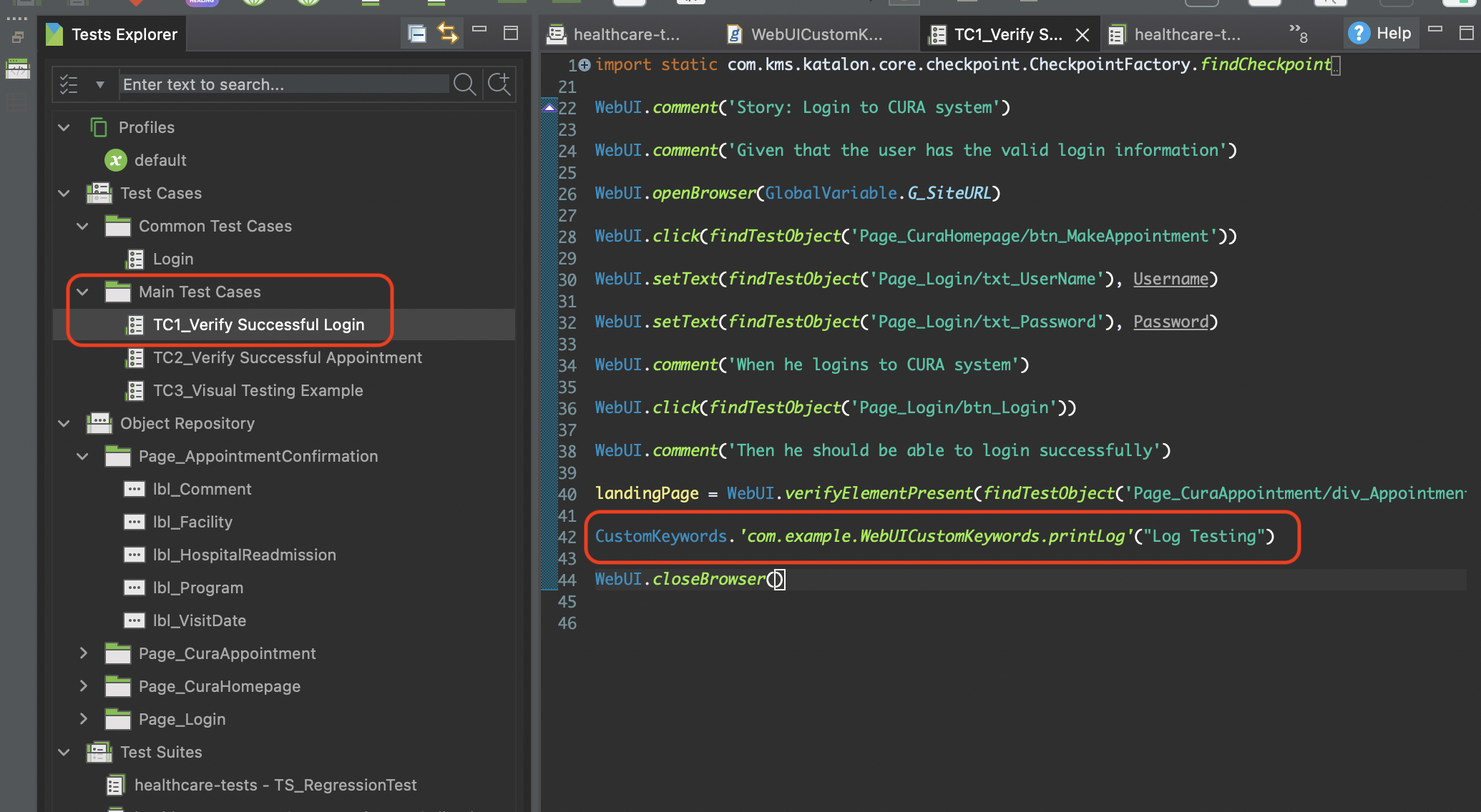 sample custom keyword