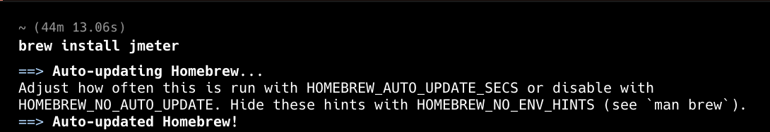 Home brew install JMeter
