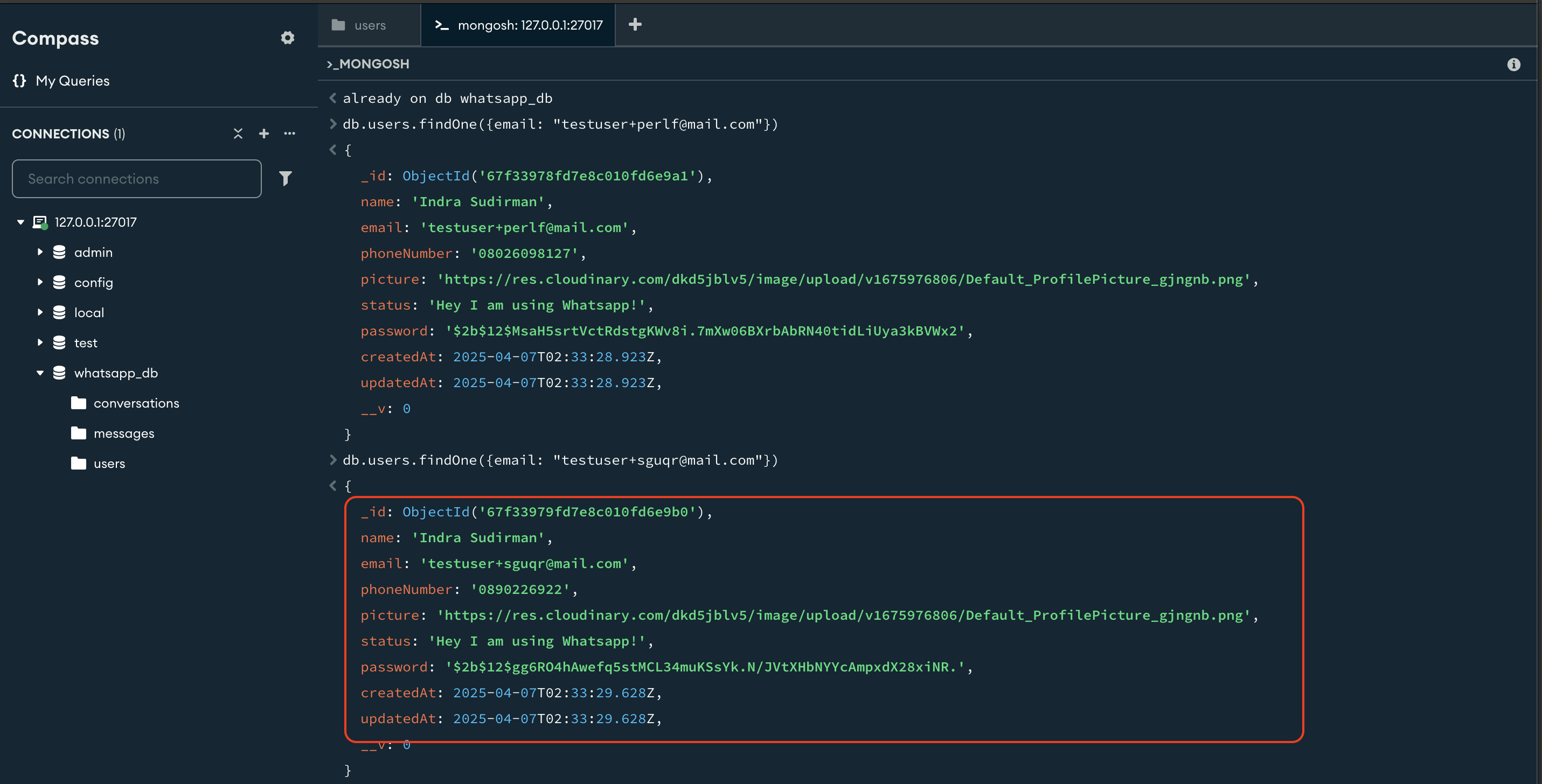 Last Data Inserted Mongodb