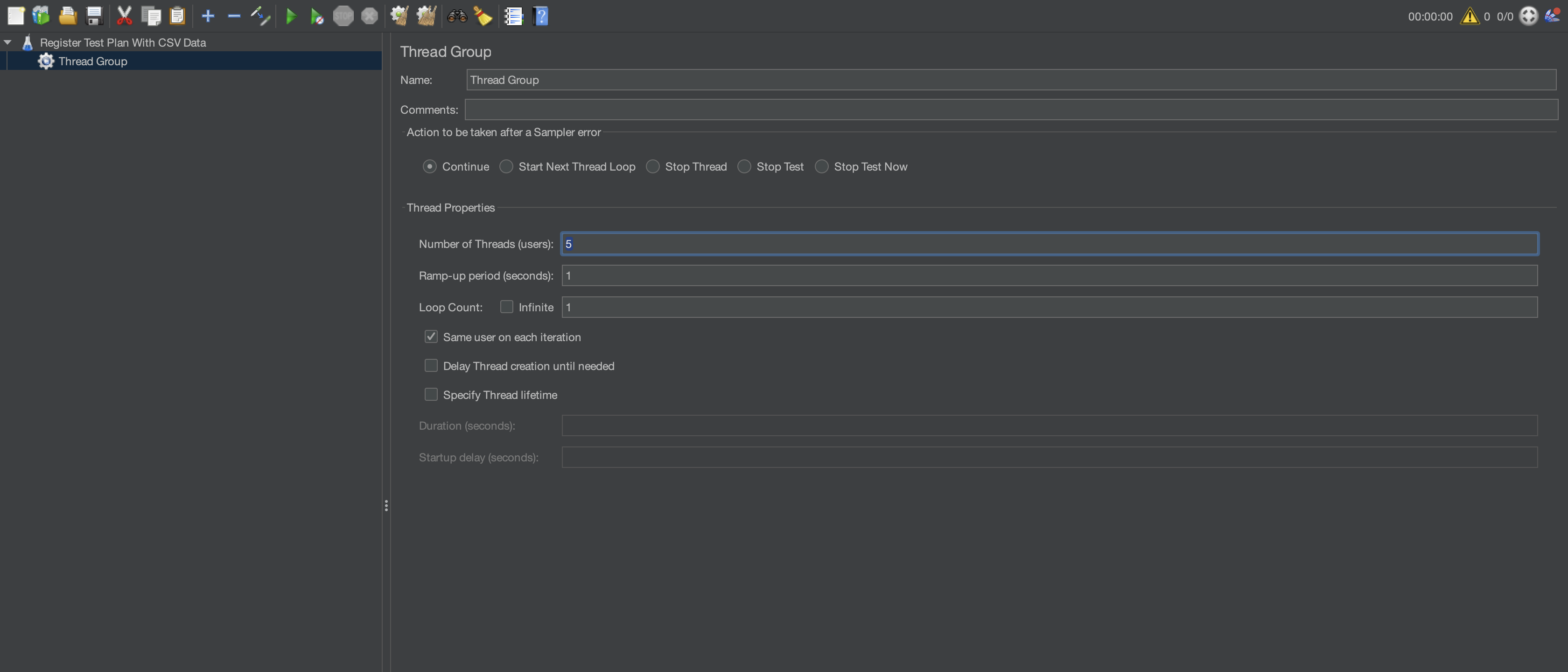 Thread Group Setting CSV Data