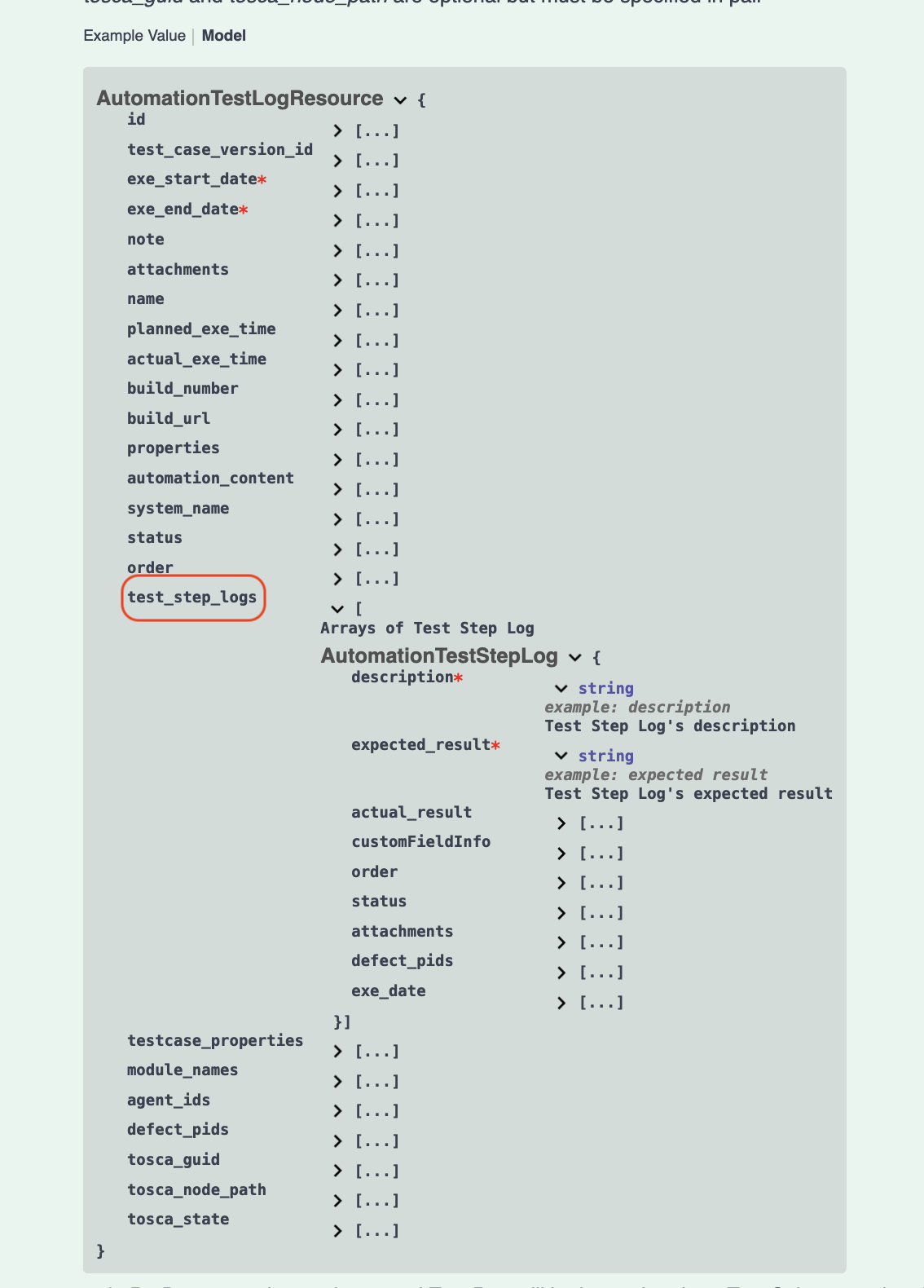 qTest Update Test Log Status Each Step