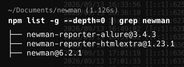 NPM Command Grep Newman